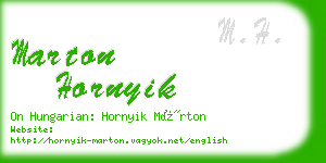 marton hornyik business card